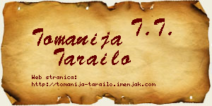 Tomanija Tarailo vizit kartica